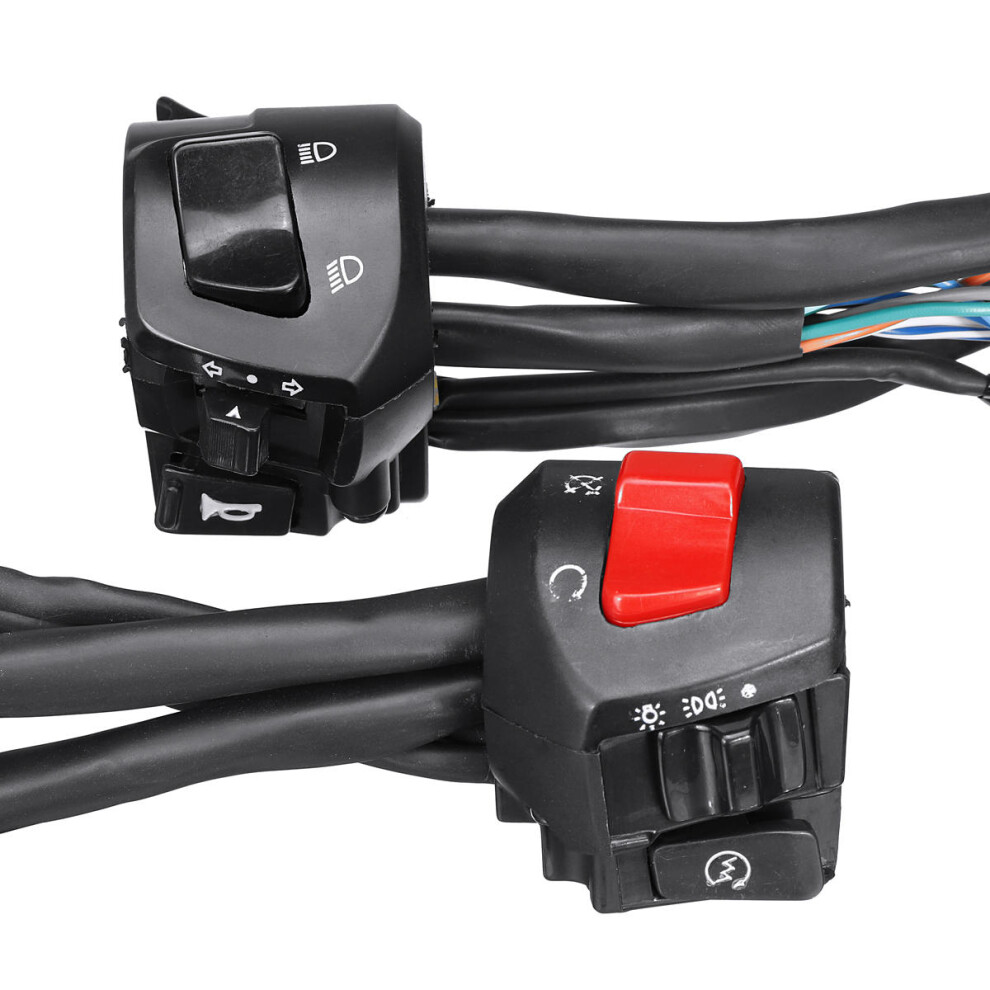 12V Motorcycle 7/8" Handlebar Horn Turn Signal Headlight Electrical Start Switch Double Throttle 3592643653073