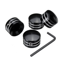 (Black) 4pcs Spark Plug Motorcycle Head Bolt Cap Cover For Harley Twin Cam Touring 1999-17 & Sportster