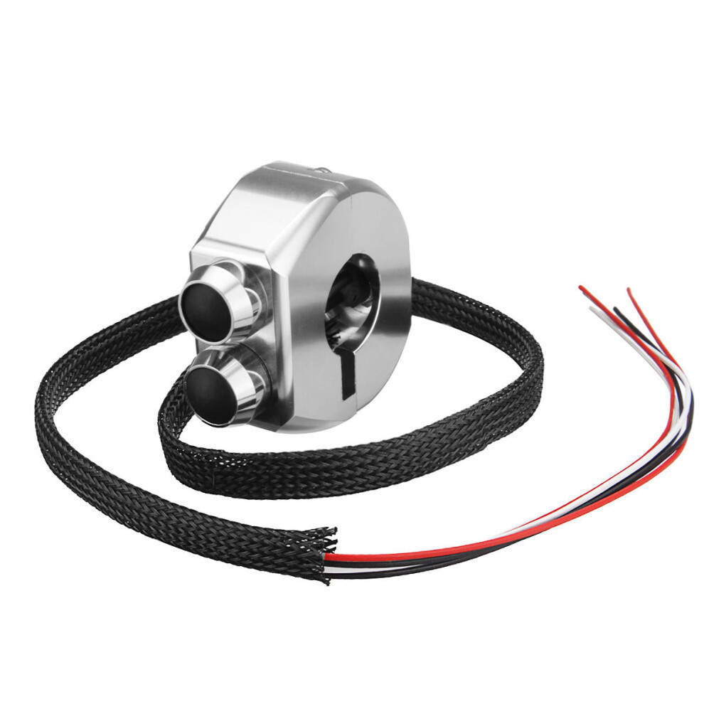 (02#) 3 In 1 Cnc 22Mm Alloy Button Start Kill Switch Motorcycle Handlebar Cafe Racer Light 3592643652281