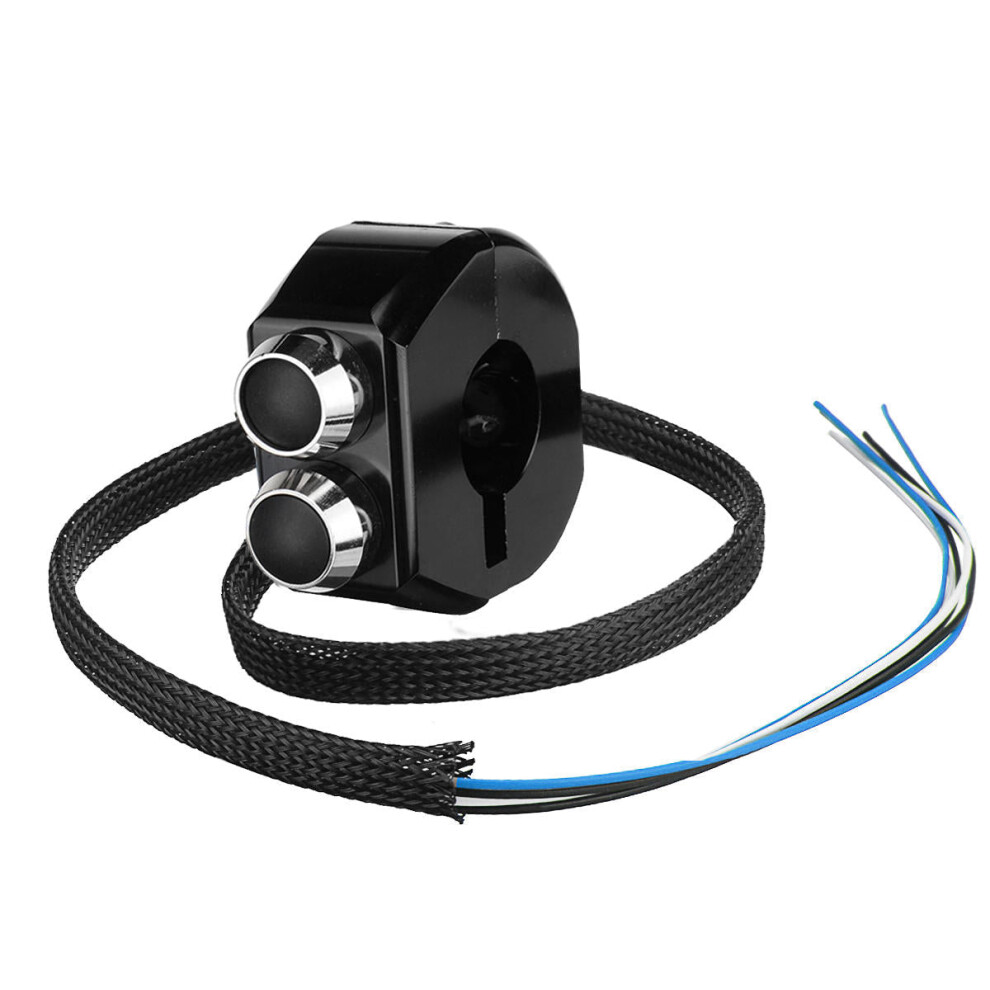 (04#) 3 In 1 Cnc 22Mm Alloy Button Start Kill Switch Motorcycle Handlebar Cafe Racer Light 3592643652304