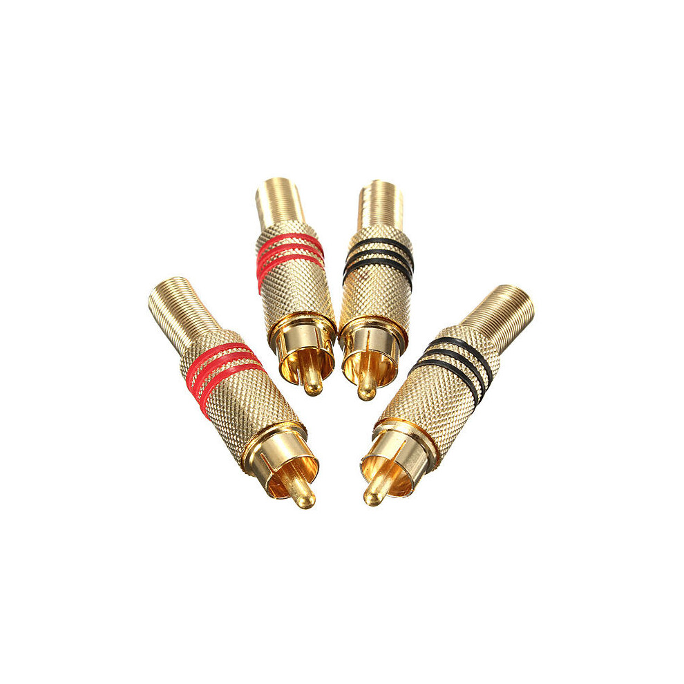Gold Plated RCA/Phono Male Plug Connectors Cable Protector 4Pcs-image-OPC-PFXHVYQ-NEW