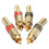 Gold Plated RCA/Phono Male Plug Connectors Cable Protector 4Pcs 2