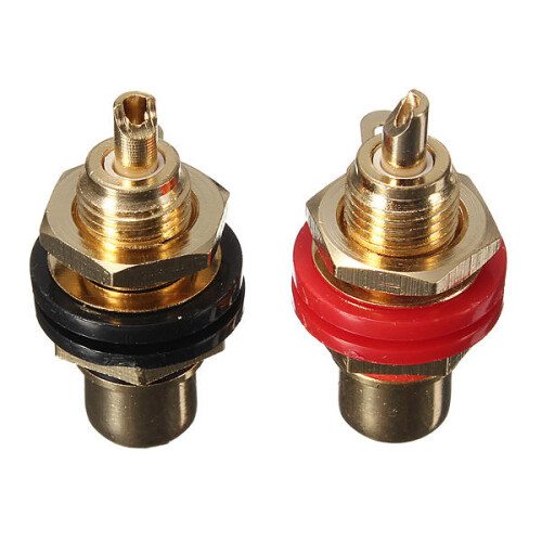 Audio Binding Post Gold Plated RCA Chassis Panel Sockets Connecctors 2