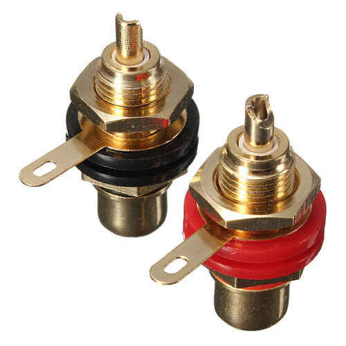 Audio Binding Post Gold Plated RCA Chassis Panel Sockets Connecctors 1