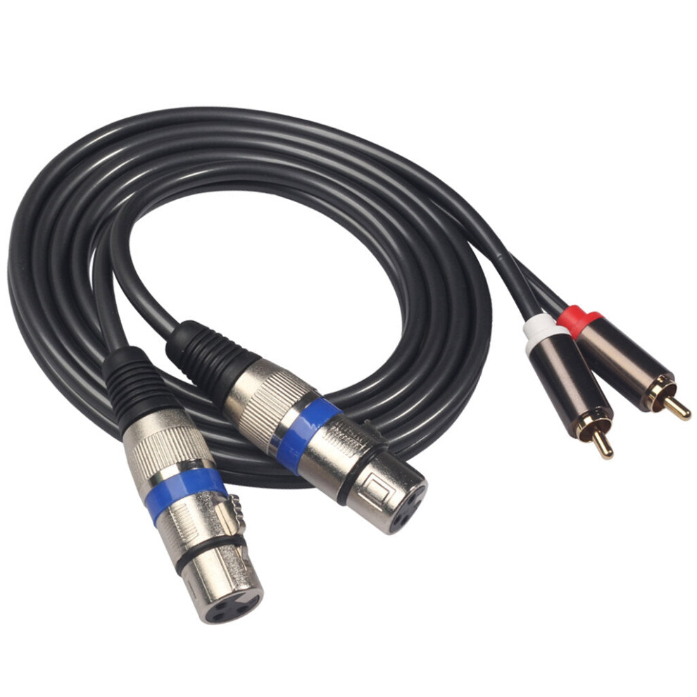 Audio Cable Dual Rca Male For Dual Xlr Female Audio Line 1.5M For Microphone Mixer Headphone Amplifier 5284966069430