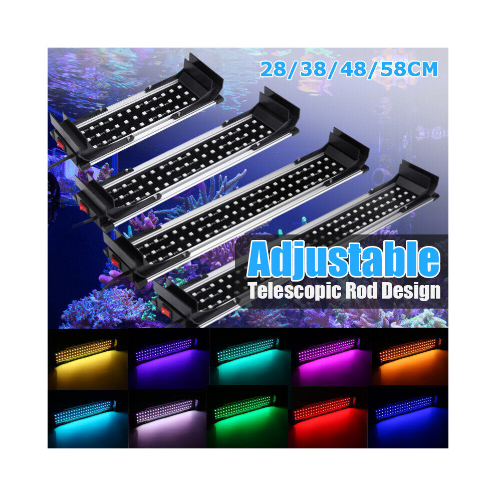 (AU Plug) Retractable 25-30cm Tank Fish Light RGB 8W 5050 36SMD RGB Tank Fish Lamp Aquarium Lantern With Remote Control