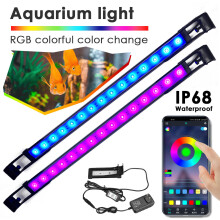 (UK Plug) 10w 12cm Fish Aquarium Tank Underwater Submersible Change APP Control Colorful LED Light