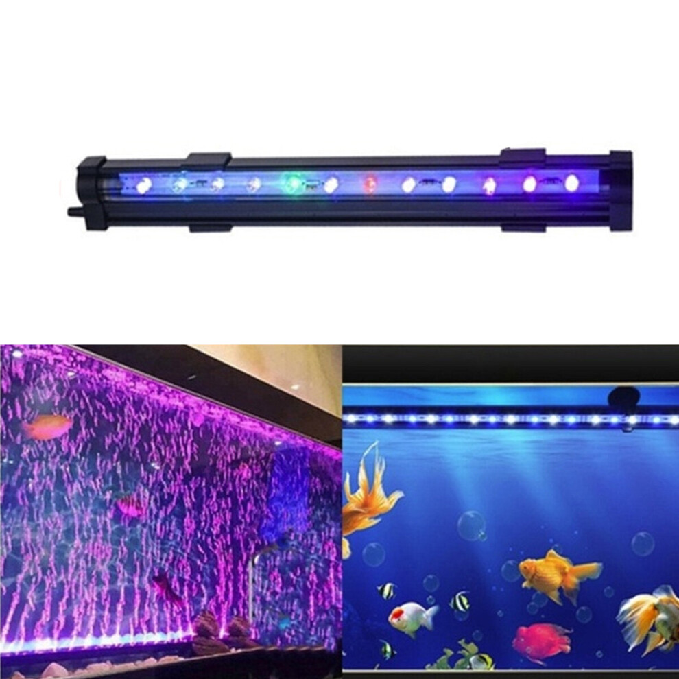 (US Plug, 45.5cm) Aquarium Multicolor Tank Fish LED Lights Underwater Waterproof Lamp