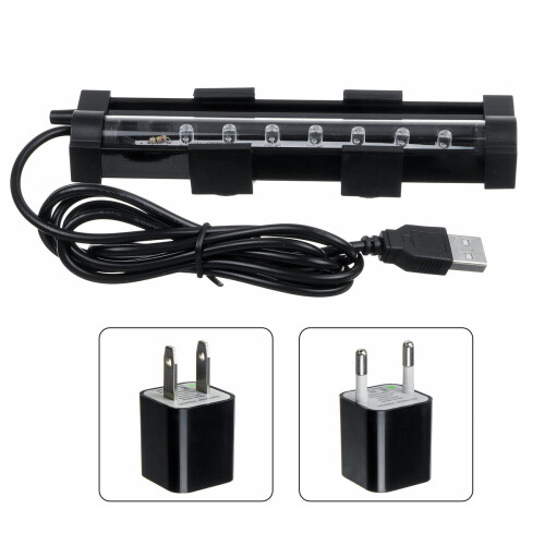 (EU Plug, 45.5cm) Aquarium Multicolor Tank Fish LED Lights Underwater Waterproof Lamp 2
