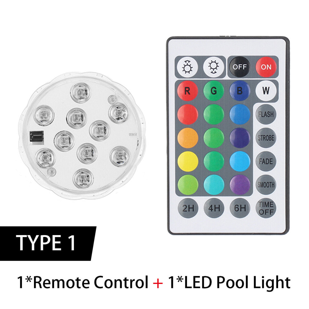 (#1) Submersible LED Lights Remote RF Waterproof Pool Aquarium Lights Color Changing