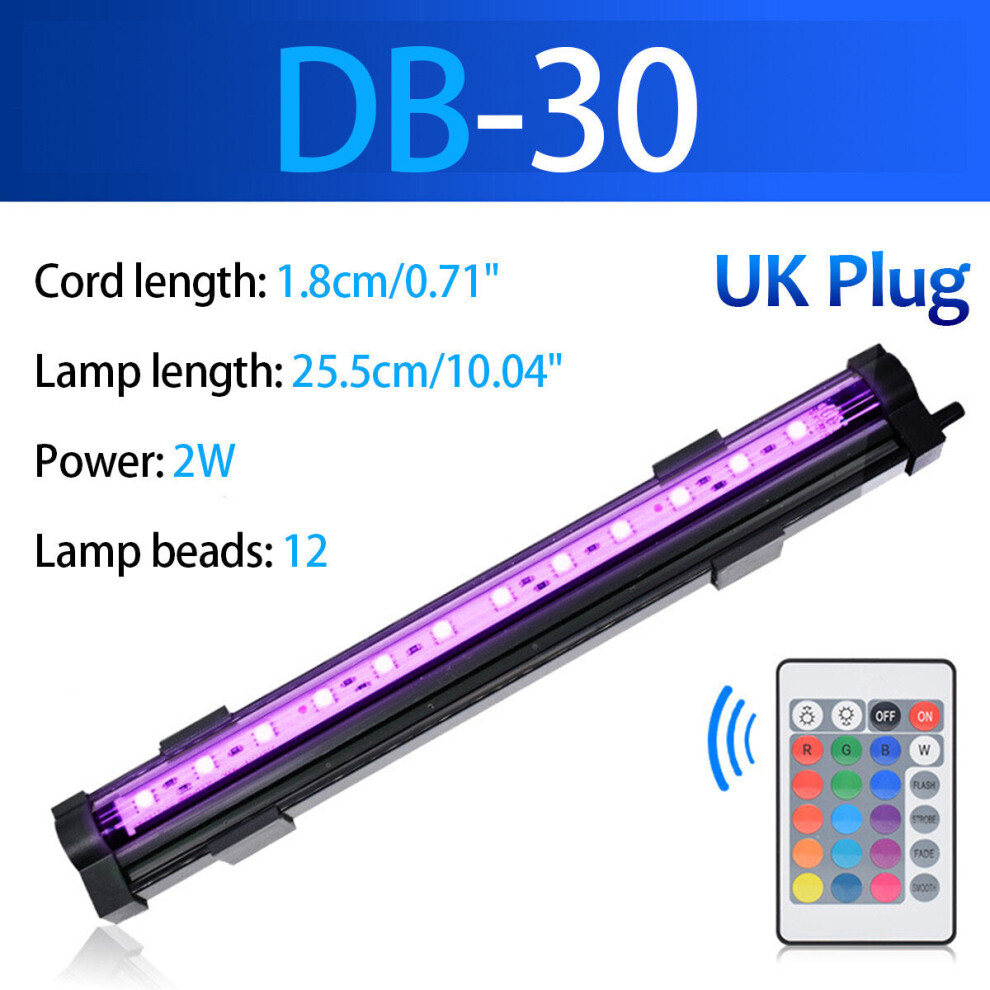 (UK Plug) Fish Aquarium Tank Underwater Submersible RGB Color Change LED Air Bubble Light