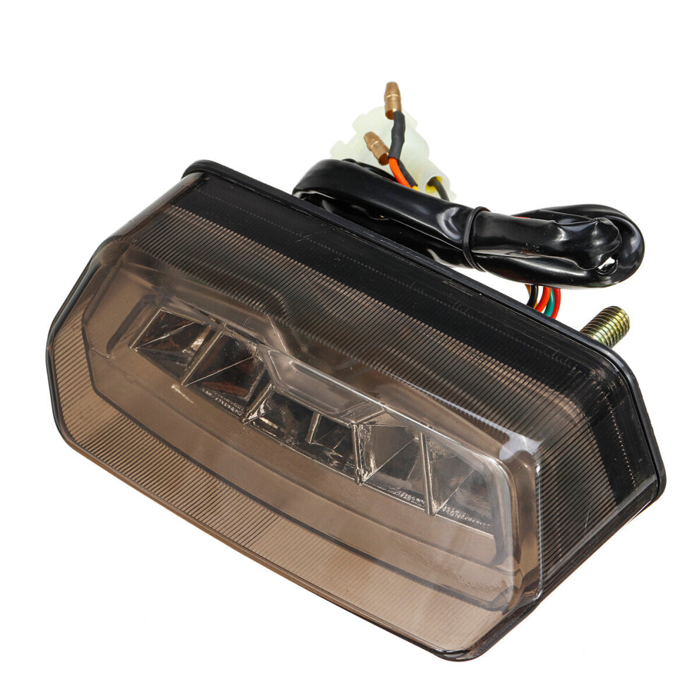 (Brown) 12V Motorcycle LED Brake Rear Tail Turn Signal License Integrated Light-image-OPC-PFXHWGC-NEW