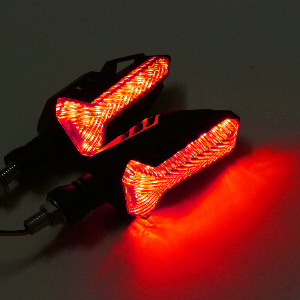 (Red) 12V LED Motorcycle Turn Signal Lights Indicator Warning Universal Lamp