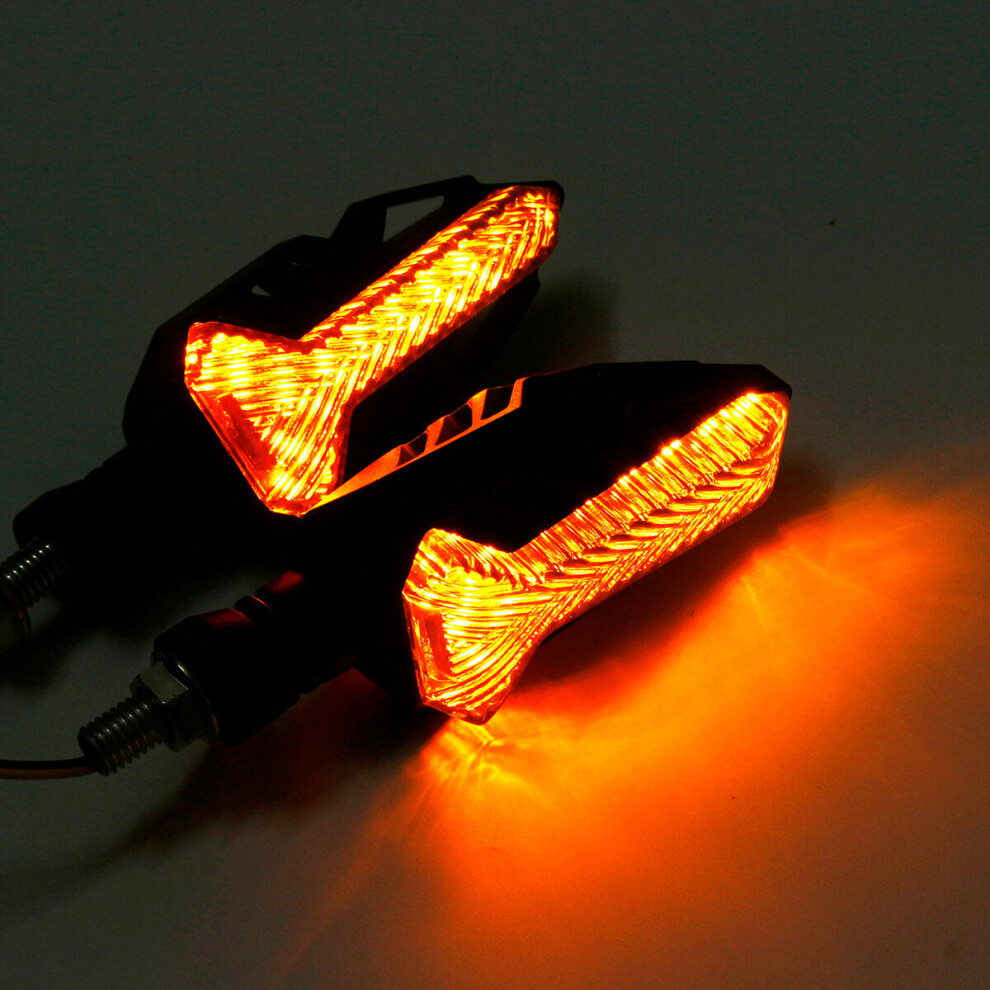 (Yellow) 12V LED Motorcycle Turn Signal Lights Indicator Warning Universal Lamp