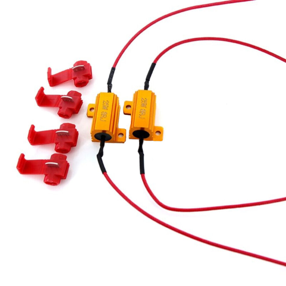 (25R) 4pcs 25W LED Reverse Brake Turn Signal Light Load Resistor Car Light Resistance 6/8/10/25R Load Resistors
