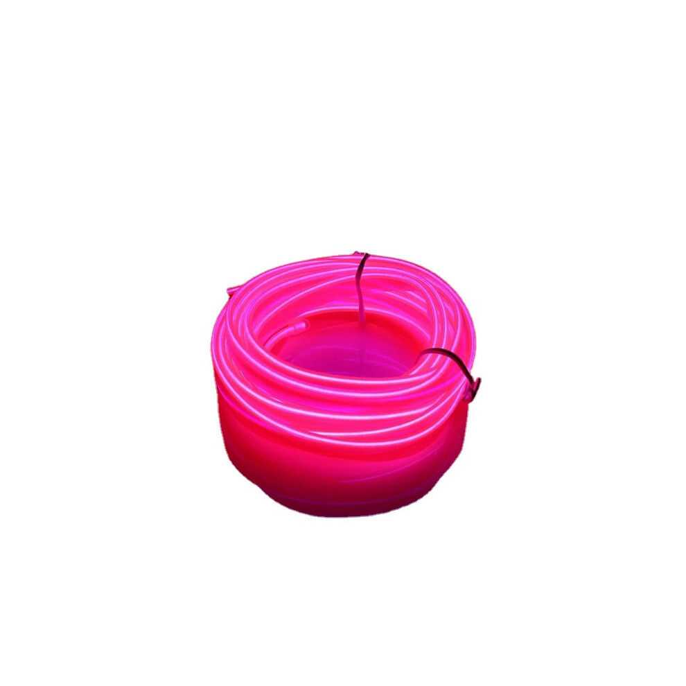 () 2M Neon Glow El Wire Car Rope Strip + Car Charger Driver Pink/Light 8727971808382