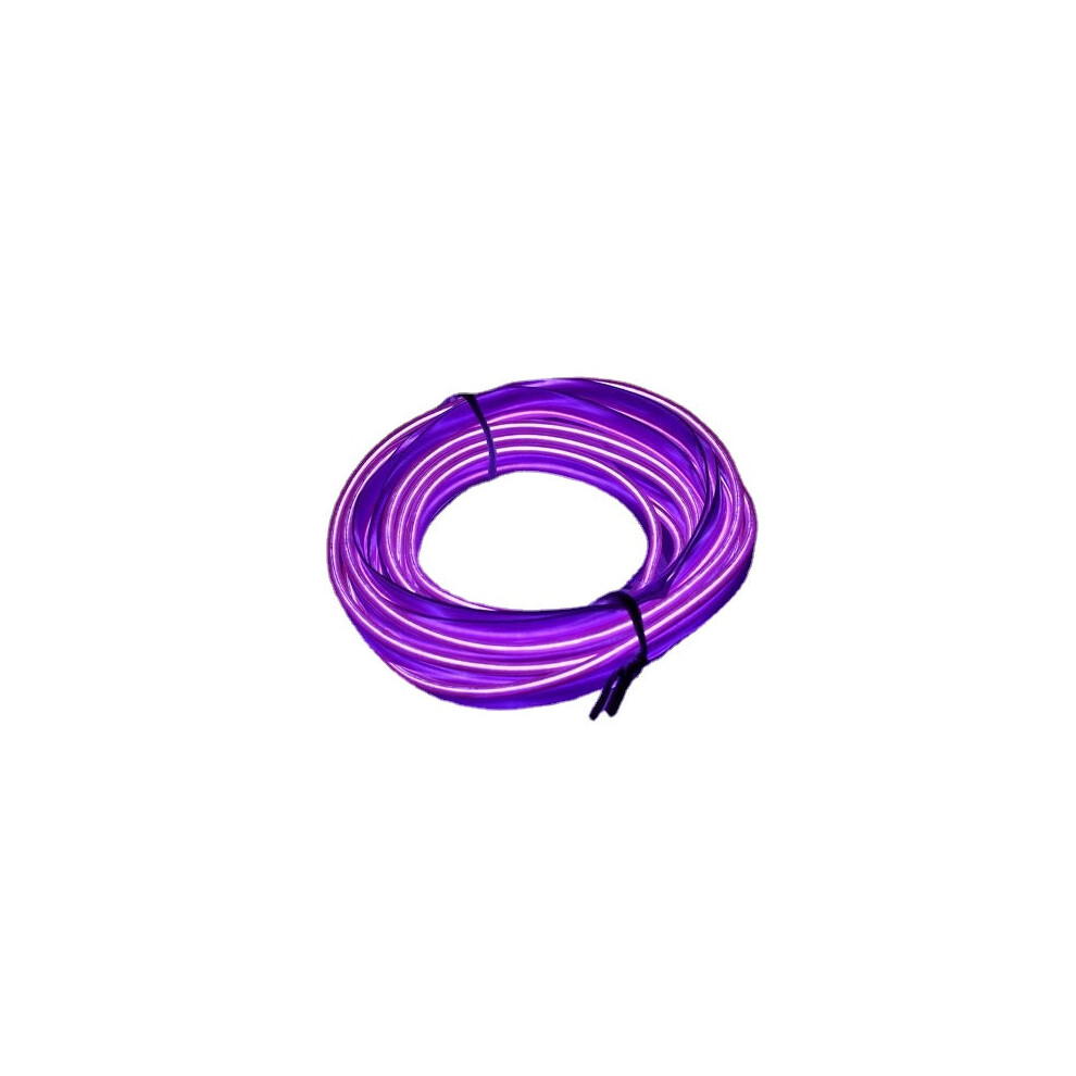 () 2M Neon Glow El Wire Car Rope Strip + Car Charger Driver Purple/Light 8727971808429