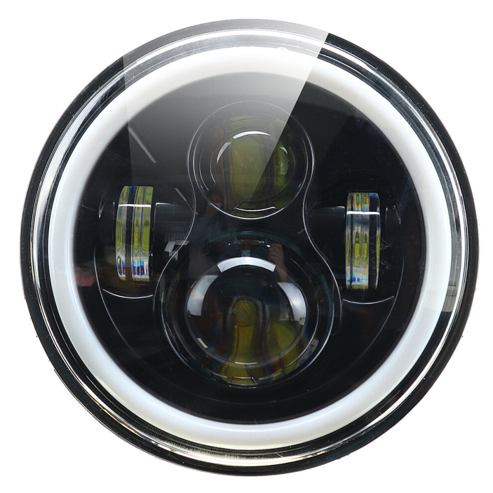 5.75" Round Led Headlight Halo Ring Angel Eyes For Jeep Wrangler Jk Tj Lj Cj Blue 3592643652021