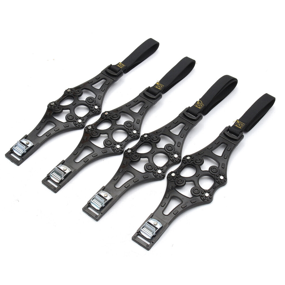 (Black) 4Pcs/Set Truck Car Snow Wheel Tpu Chains Tire Anti Skid Belt Black 9078193208887