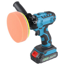 (Two Batteries, EU Plug) 26V Electric Car Polisher 12500RPM Cordless Polishing Machine 120W 2 Gears Polish Waxing Machine