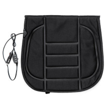 (Black) 12V Front Electric Heated Padded Pad Seat Cushion Cover Winter Warmer