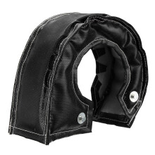 (Black) T4 Turbo Heat Shield Blanket Cover with Exhaust Manifold Downpipe Wrap Kit