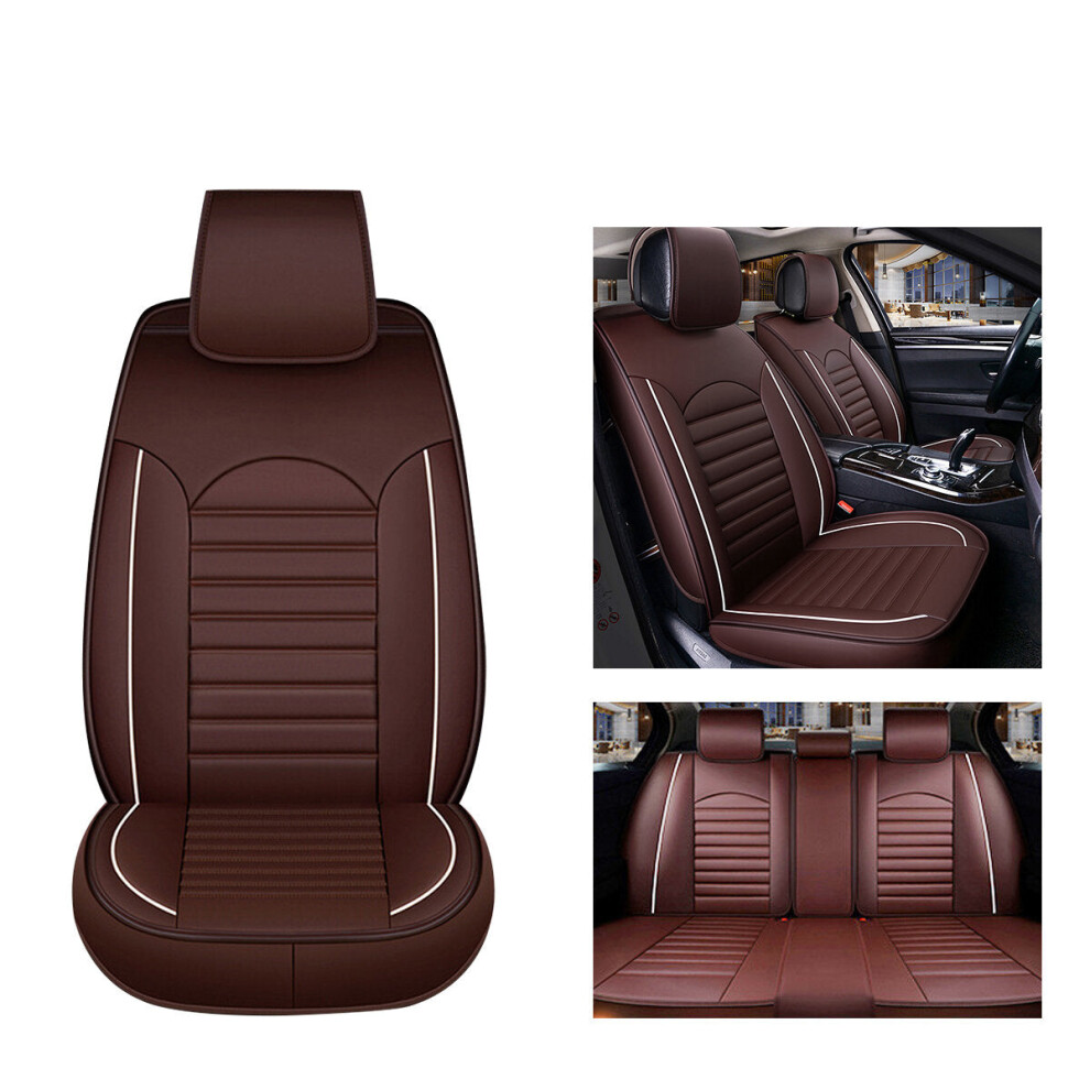 (Coffee) 4 Colors Universal Pu Wear-Resistant Leather Car Seat Mat Cover Breathable Cushion Pad Beige 1138392350485