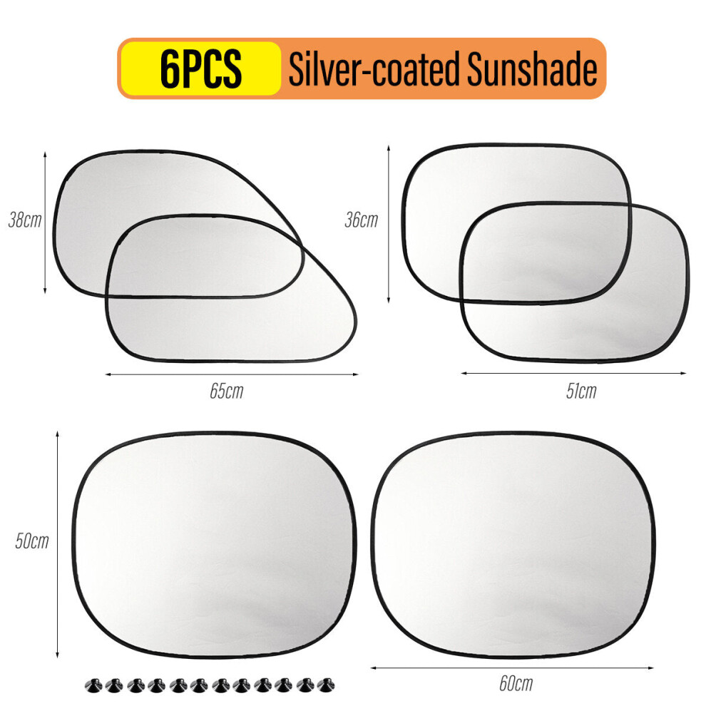 (Siver-coated - 6 Pcs) Sun Shade Visor Folding Windshield Block Cover Protector for Car Front Window-image-OPC-PFXHWWR-NEW