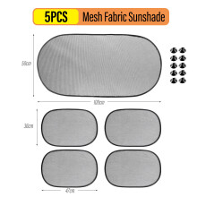 (Mesh Fabric - 5 Pcs) Sun Shade Visor Folding Windshield Block Cover Protector for Car Front Window