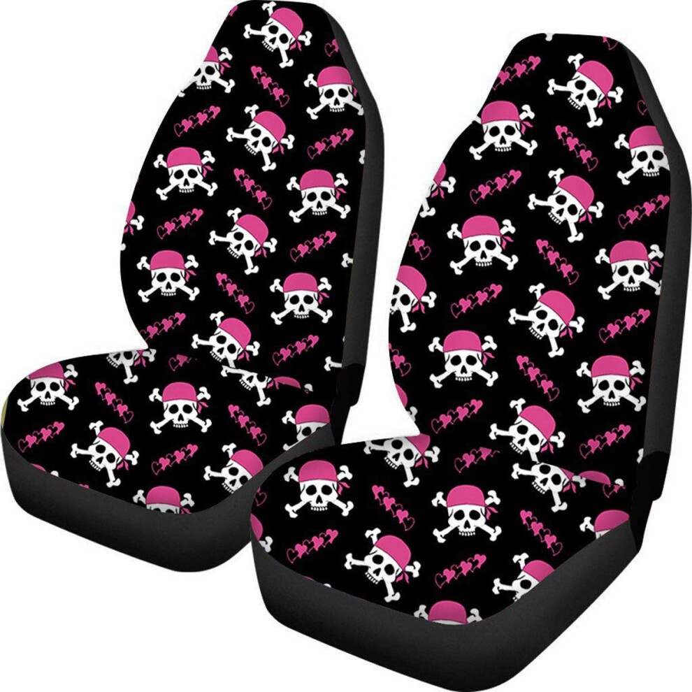 (Skull With Turban) Car Front Seat Covers Fabric Cases Protector General For Sedan Suvs 1138392341780