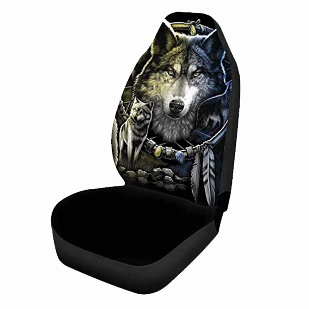 (1 Pc) 1/7 Pcs Universal Car Seat Covers Wolf Feather Design Front Seat Full Covers 1138392342831