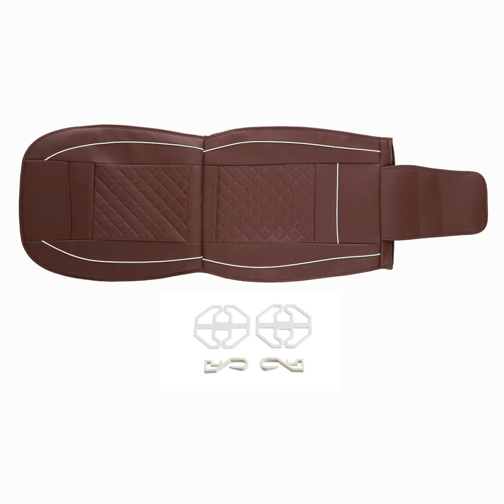 (1 Pc - ) 1Pc/5Pcs Universal Front Car Seat Mat Cover Cushion Deluxe Pu Leather Protector Pad Brown 1138392340189