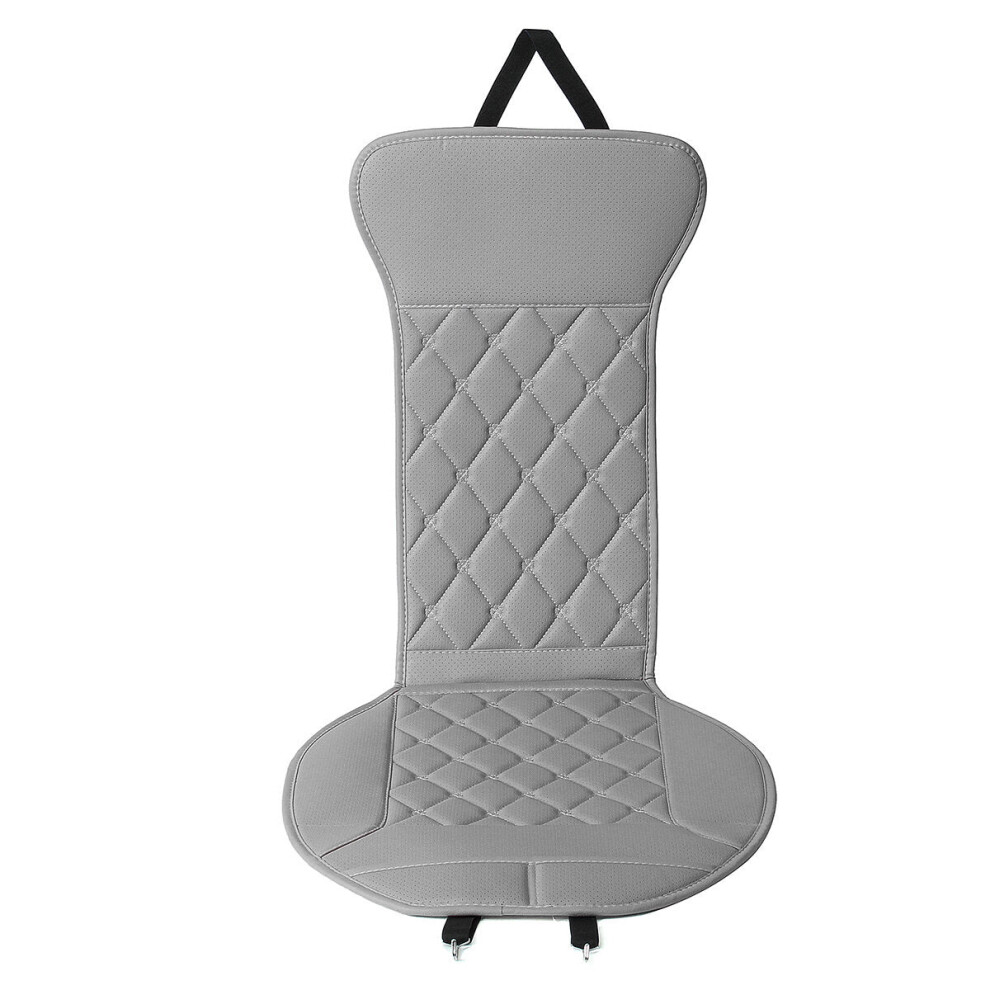(Grey) Universal Car Front Seat Cover Chair Cushion Pad Mat Protector Pu Grey 1138392343555