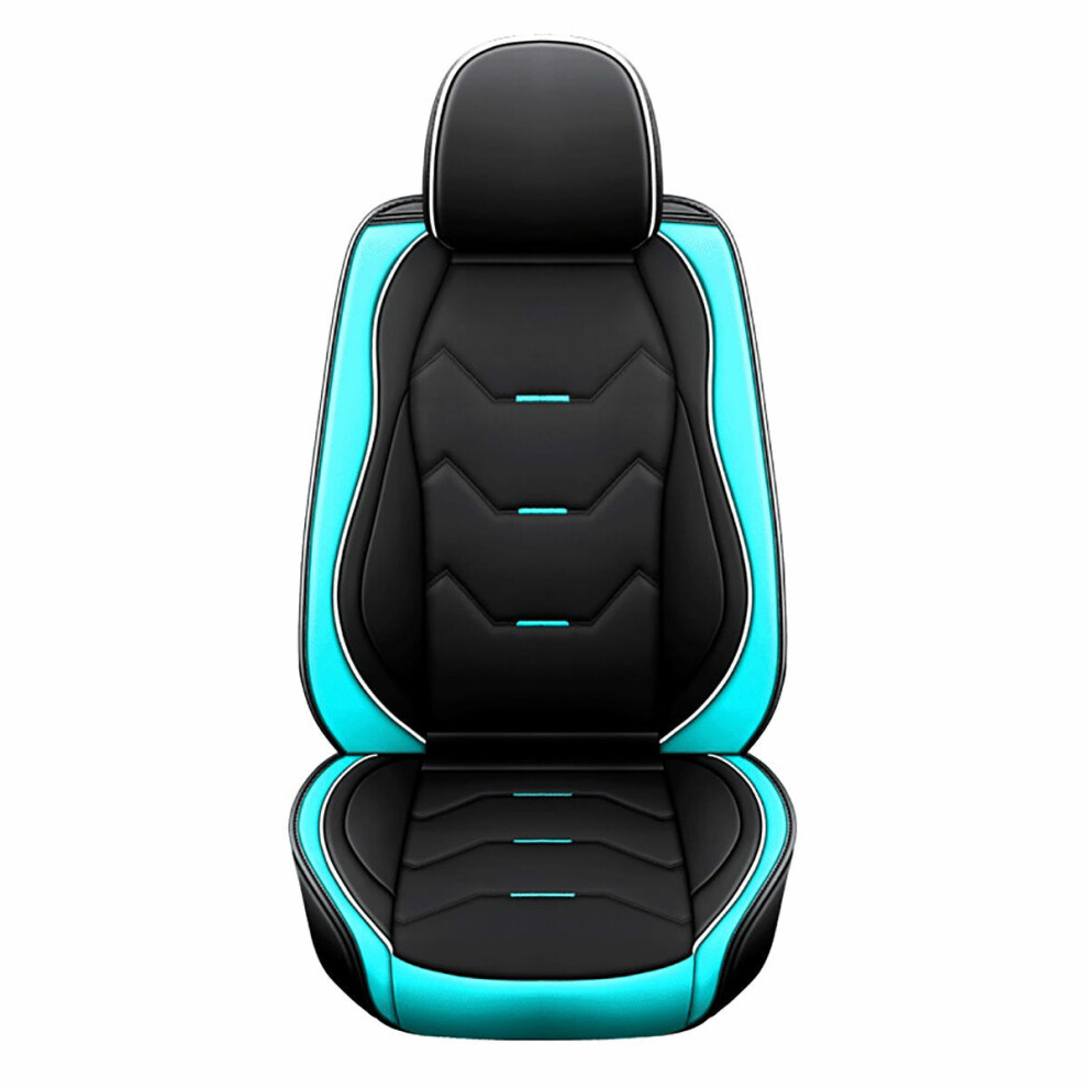 () Universal Pu Leather Car Auto Front Seat Cushion Pad Cover Protector Mat Green/Black 1138392353738