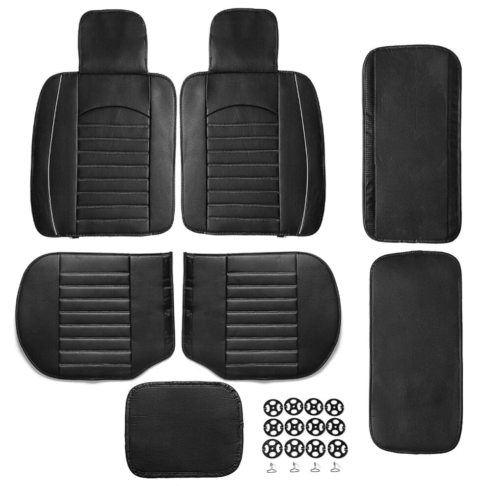 ( Willow) Comfortable Car Suv Seat Cushion Cover Pad Mat Protector Breathable Pu Leather Black 1138392354032