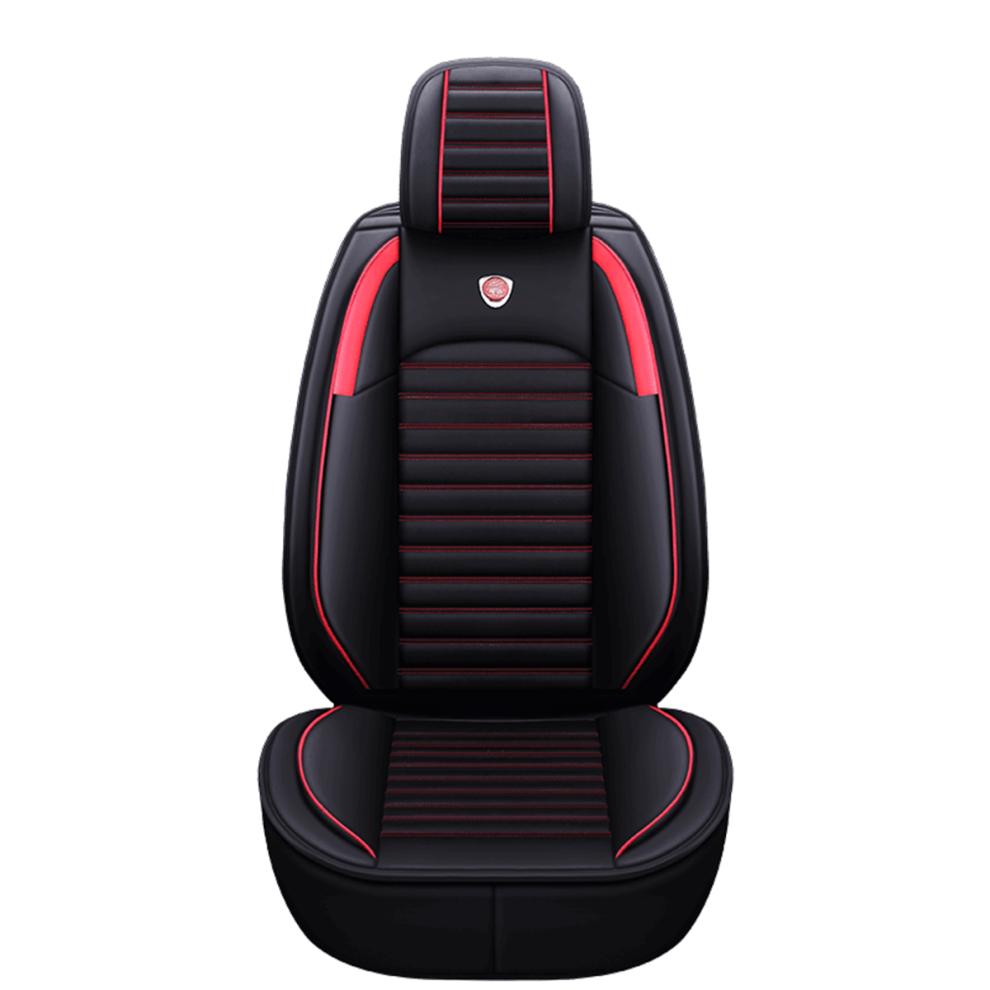 ( & Red) 1Pcs Auto Car Front Seat Cover Vehicle Front Seat Cushion Protector Pu Leather Black/Red 1138392354667