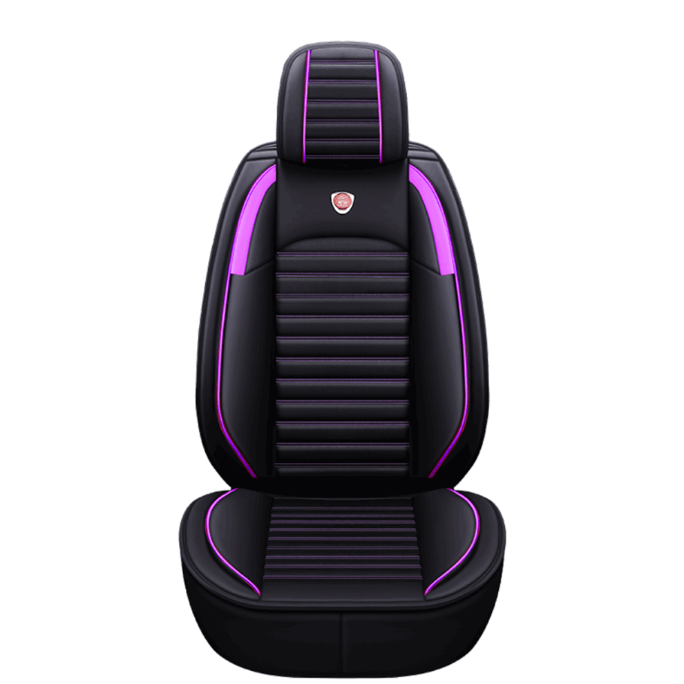 ( Purple) 1Pcs Auto Car Front Seat Cover Vehicle Front Seat Cushion Protector Pu Leather Black/Purple 1138392354711