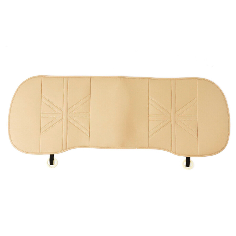 (Beige) Car Rear Seat Mat Protector Cover Organizer Pu Leather Breathable Cushion Pad Beige 1138392354933