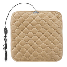 (Beige) Universal 12V 24W Electric Car Seat Cushion Heated Cover Cushion Heater Pad Winter