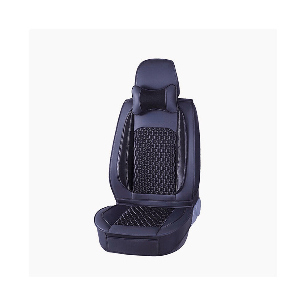(Black) 5D Car Seat Cover Breathable Pu Leather Full Surround Universal Seat Protector Set Black 1138392354070