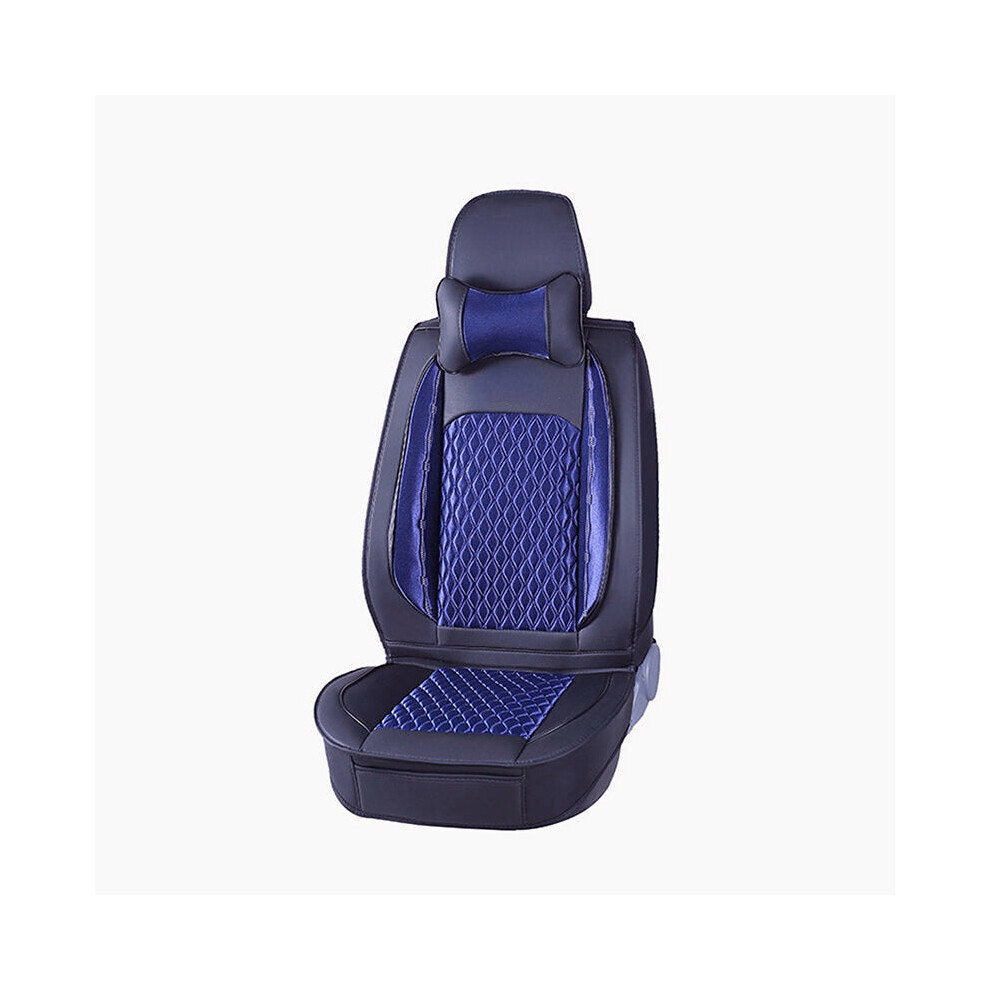 (Blue) 5D Car Seat Cover Breathable Pu Leather Full Surround Universal Seat Protector Set Blue 1138392354117