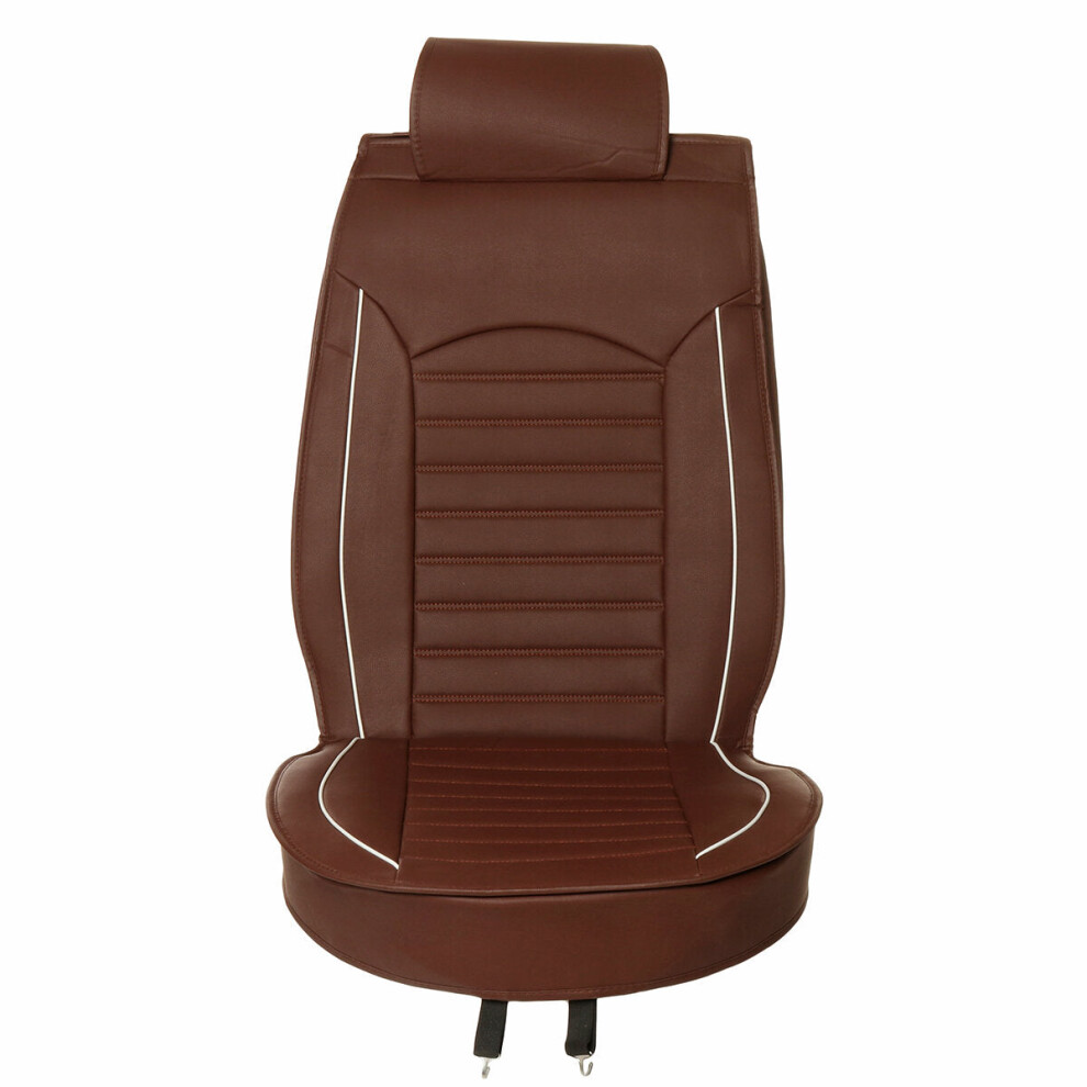 (Coffee) 1 X Universal Pu Leather Car Seat Cover Waterproof Breathable Auto Seat Cushion 1138392356050
