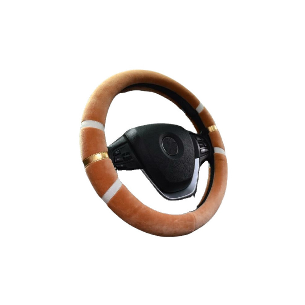 ( Coffee) 36/38Cm Car Steering Wheel Covers Winter Warm Plush Protector Four Colors Universal Light 1138392350201