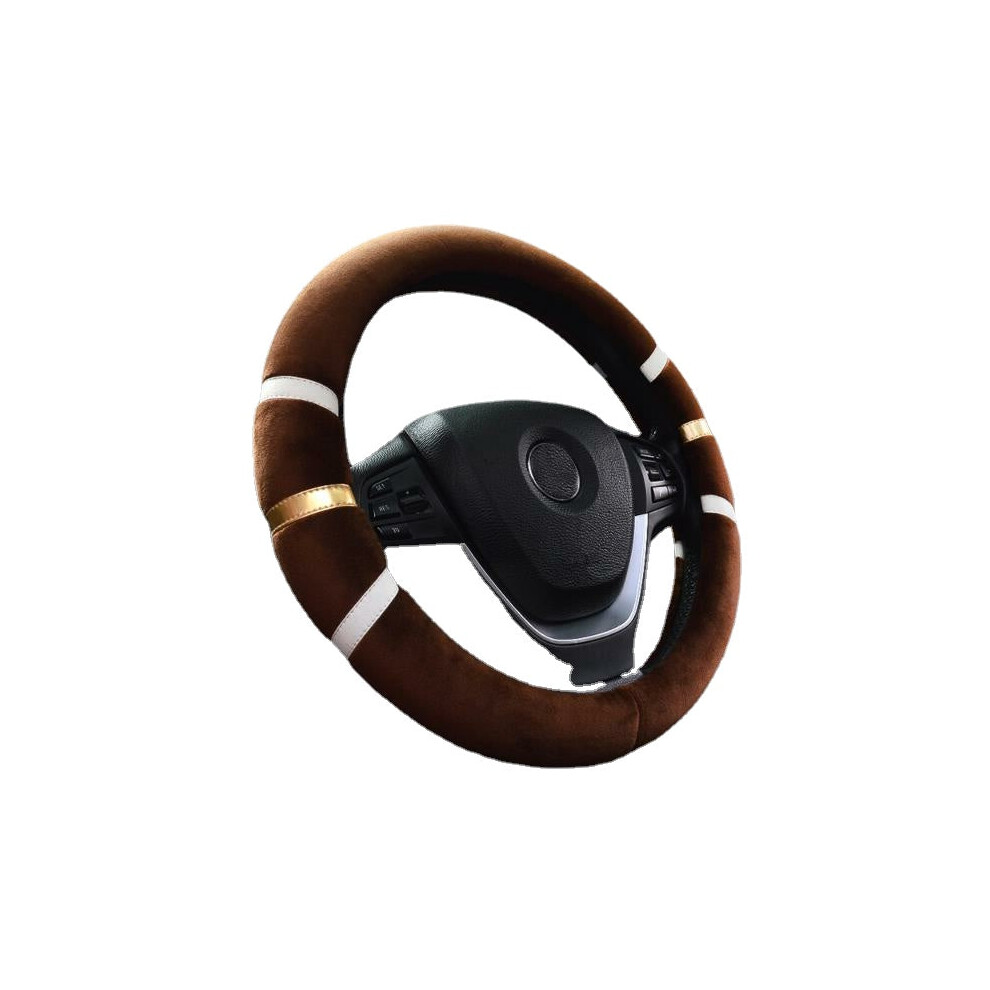 ( Coffee) 36/38Cm Car Steering Wheel Covers Winter Warm Plush Protector Four Colors Universal Dark 1138392350218