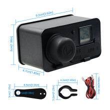 (Black) Waterproof Motorcycle Handlebar Mirror Holder