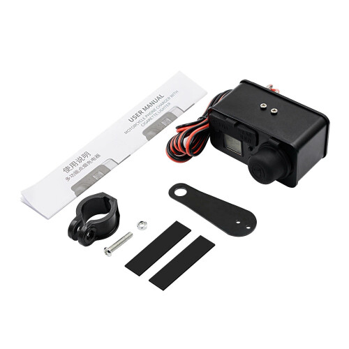 (Black) Waterproof Motorcycle Handlebar Mirror Holder 2