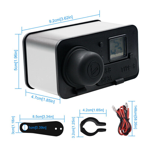 (Silver) Waterproof Motorcycle Handlebar Mirror Holder
