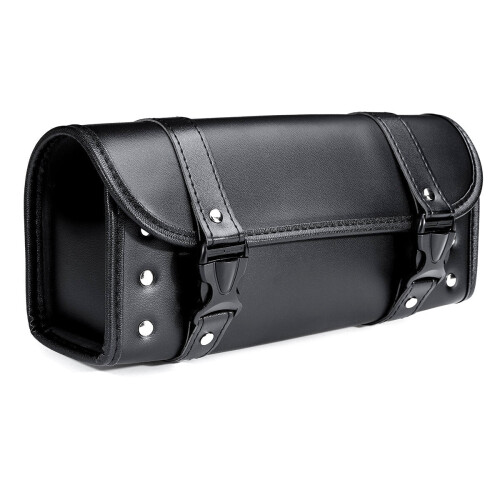 Universal Motorcycle Front PU Leather Fork Tool Bag Saddlebags Pouch Luggage 1