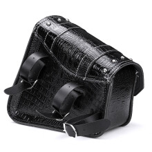 (Right) Single Side Metal Adjusting Buckle Motorcycle Left Right Leather Saddlebag Tool Bag Fuel Oil Bottle Holder Hasp Type