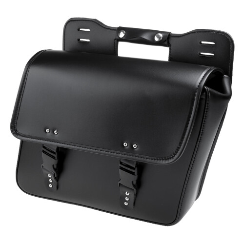 (Left) Motorcycle Saddlebags Tool Luggage Saddle Bag Black PU Leather Universal 2